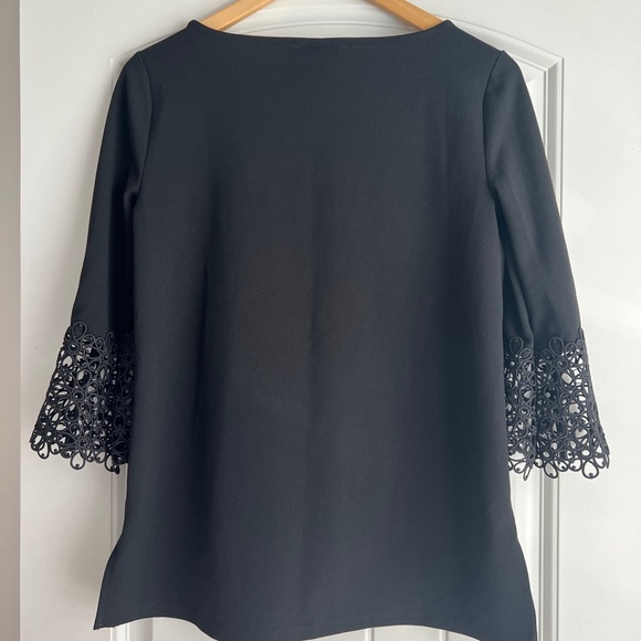 Ann Taylor black lace bell cuff top - Picture 5 of 5